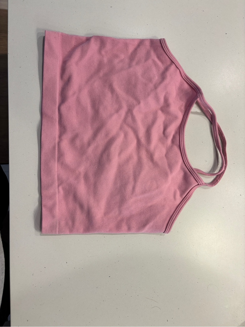 Pink Ribbed Tank Top